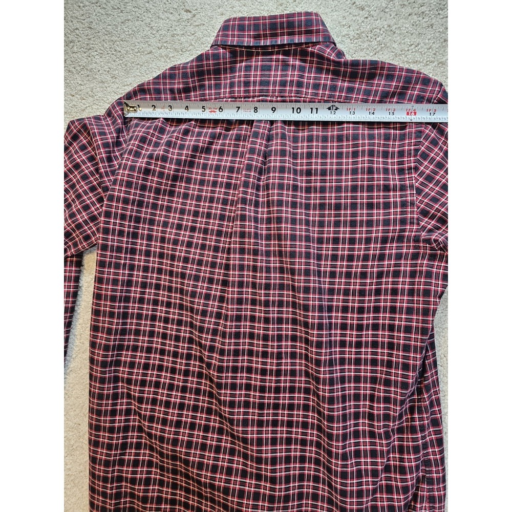 Polo Ralph Lauren Red Plaid Button Down Shirt Men's Medium 100% Cotton Classic - Picture 10 of 11
